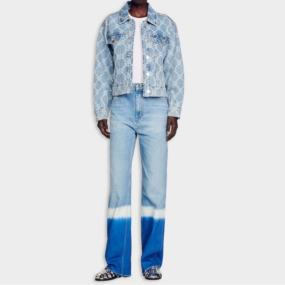 Sandro Dip Dye Raw Hem Jeans NWT